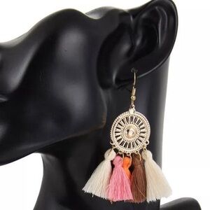 Boho Tassel Dangle Earrings – Colorful Fringe, Festival Jewelry